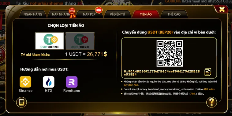 Hệ Thống Nạp Tiền Go88 Siêu Tốc Hỗ Trợ Game Thủ Gia Tăng Vốn Cực Nhanh Chóng